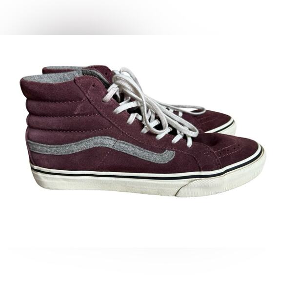 Vans Sk8 Hi slim vintage suede mahogany sneaker size M7/W8.5 unisex high top - Picture 1 of 7
